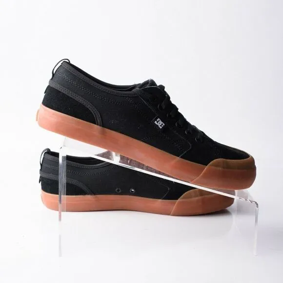 DC Youths Evan Boys Black Leather Skateboard Shoes Sneakers Sz 7 Eu 39 Low tops