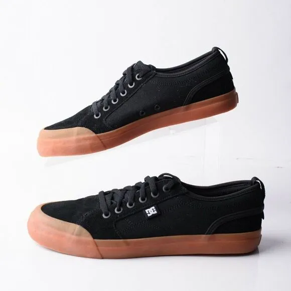 DC Youths Evan Boys Black Leather Skateboard Shoes Sneakers Sz 7 Eu 39 Low tops