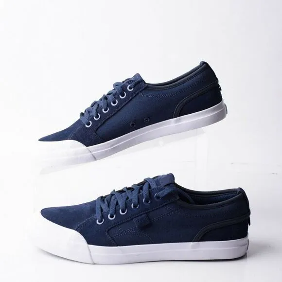 DC Youths Evan Boys Navy Blue Leather Skateboard Shoes Sneakers Sz 7 Eu 39 Youth