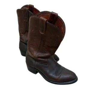 DD Tuff Cowboy Boots Men 8.5 EE Brown Leather Western Festival Rodeo Workwear