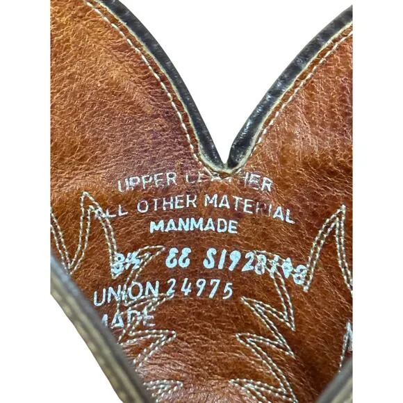 DD Tuff Cowboy Boots Men 8.5 EE Brown Leather Western Festival Rodeo Workwear