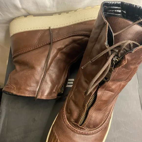 Diesel mud color calfskin Leather Men's Boots size 12