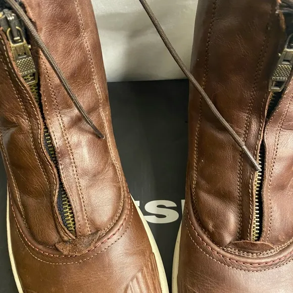 Diesel mud color calfskin Leather Men's Boots size 12
