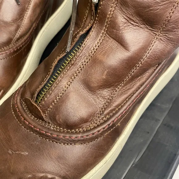 Diesel mud color calfskin Leather Men's Boots size 12