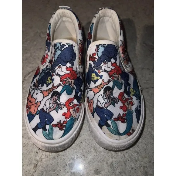 DISNEY Shoes Kids 13 The Little Mermaid &amp; Toy Story SNEAKERS SLIP (2 Pair)