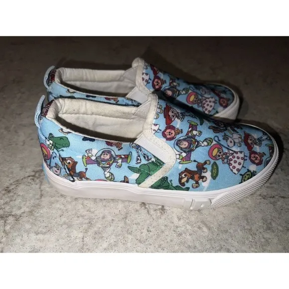 DISNEY Shoes Kids 13 The Little Mermaid &amp; Toy Story SNEAKERS SLIP (2 Pair)