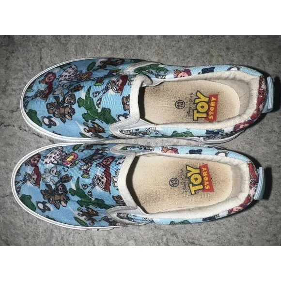 DISNEY Shoes Kids 13 The Little Mermaid &amp; Toy Story SNEAKERS SLIP (2 Pair)