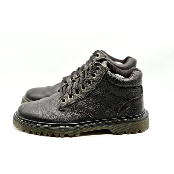Doc Martens Boots Men Size 8M Harrisfield Brown Pebbled Leather Ankle