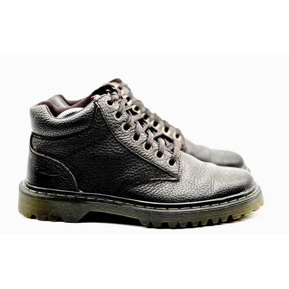 Doc Martens Boots Men Size 8M Harrisfield Brown Pebbled Leather Ankle