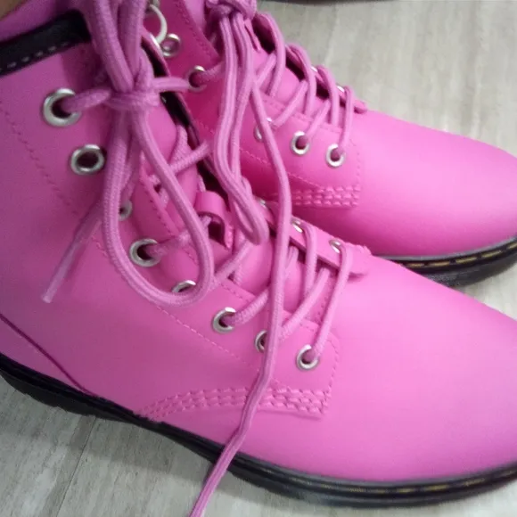 Doctor Martens Men's Hot Pink Lace up Boots (New/Authentic)