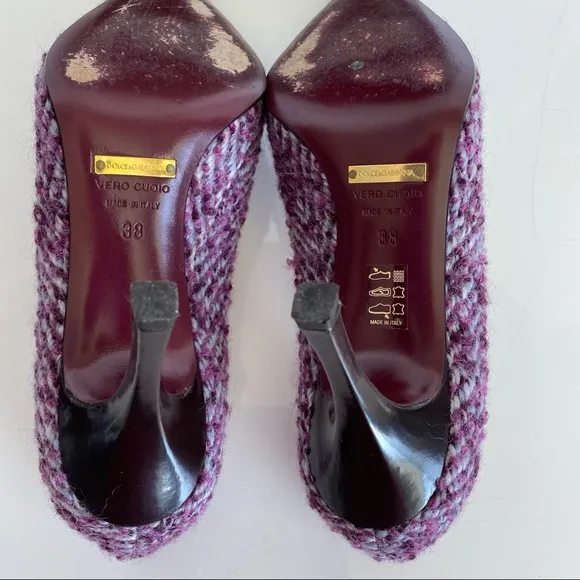 Dolce &amp; Gabbana Chevron Melange Tweed Pumps