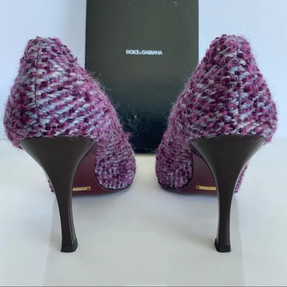 Dolce &amp; Gabbana Chevron Melange Tweed Pumps