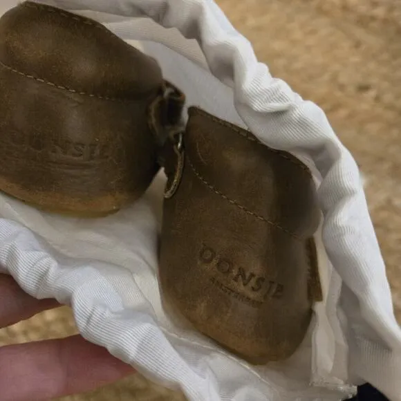 DONSJE Guinea Pig Cognac Classic Leather Baby Shoes 18-24months NWT
