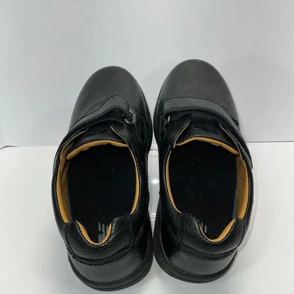 Dr. Comfort Shoes Black Leather Hook &amp; Loop Closure Orthopedic 9 Wide