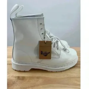 Dr. Martens 1460 White Mono Patent Leather Lace-Up Boots Women’s 10/Men’s 9