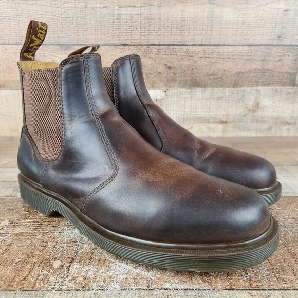 Dr Martens 2976 Crazy Horse Men Sz 13 Brown Leather Pull On Casual Chelsea Boots