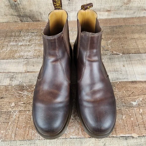 Dr Martens 2976 Crazy Horse Men Sz 13 Brown Leather Pull On Casual Chelsea Boots