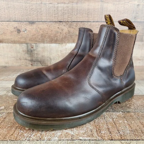 Dr Martens 2976 Crazy Horse Men Sz 13 Brown Leather Pull On Casual Chelsea Boots