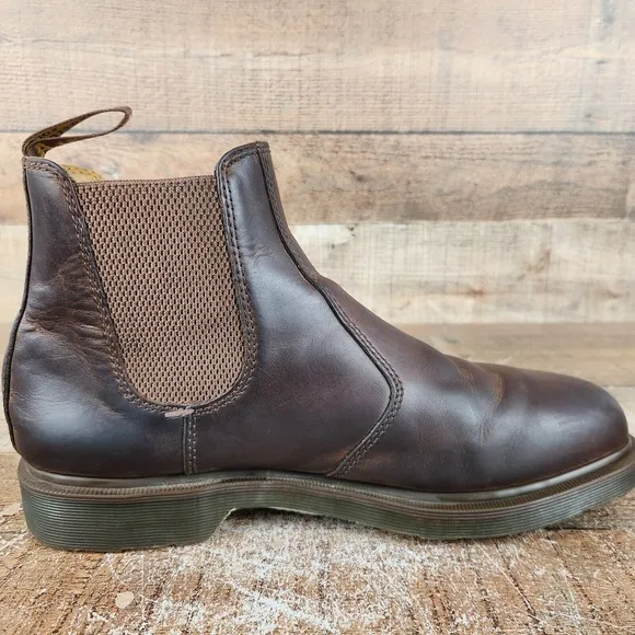 Dr Martens 2976 Crazy Horse Men Sz 13 Brown Leather Pull On Casual Chelsea Boots