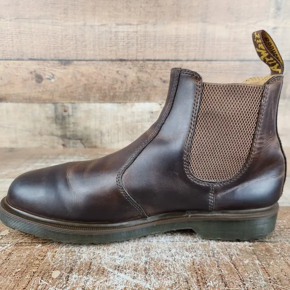 Dr Martens 2976 Crazy Horse Men Sz 13 Brown Leather Pull On Casual Chelsea Boots