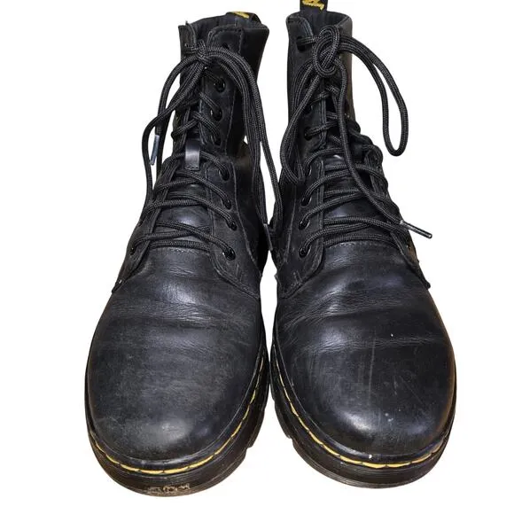 Dr. Martens Black Combs  Leather AirWair AW004 Boots Men Size 9 womens 10.5