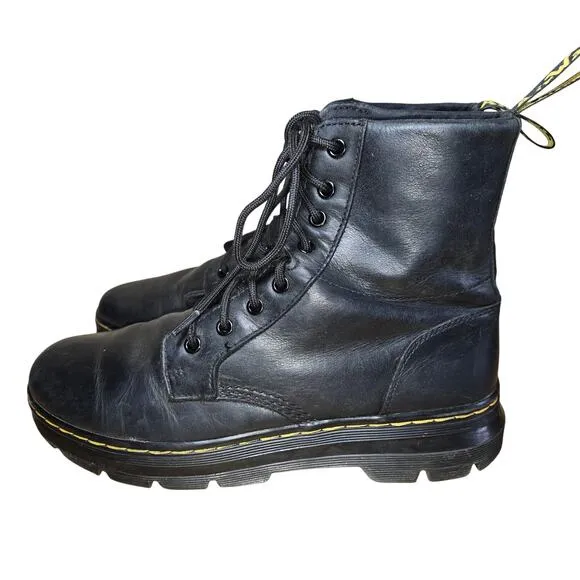 Dr. Martens Black Combs  Leather AirWair AW004 Boots Men Size 9 womens 10.5