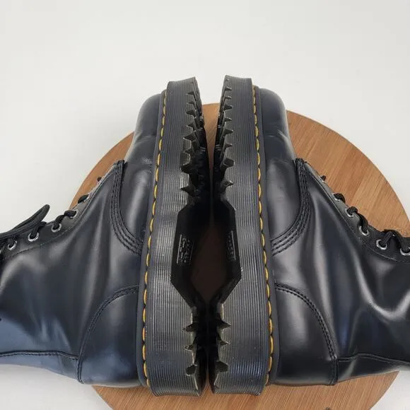 Dr. Martens Caspian Alt Black Leather Mens 7 Womens 8 Combat Tall Zip Up Boots