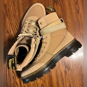 Dr. Martens Combs Tech Boots Tan Beige - LA004 - Men Sz 10 / Women Sz 11 - NEW