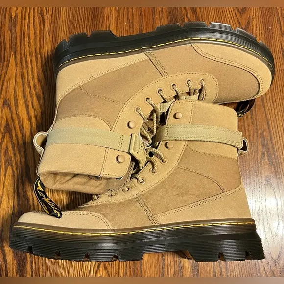 Dr. Martens Combs Tech Boots Tan Beige - LA004 - Men Sz 10 / Women Sz 11 - NEW