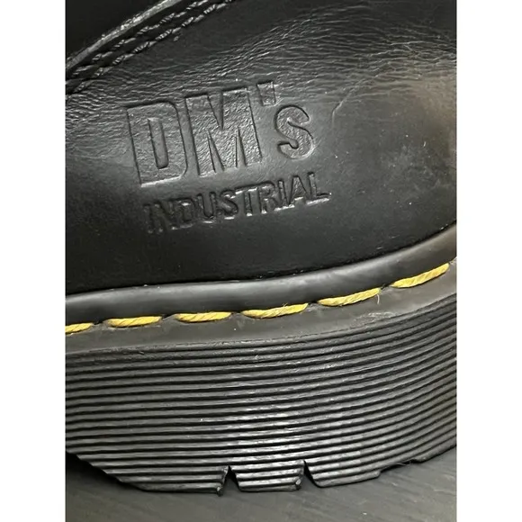 Dr Martens Industrial Black Steel Toe Safety Boots Pull On Men Size 7 (10295)