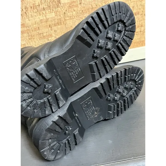Dr Martens Industrial Black Steel Toe Safety Boots Pull On Men Size 7 (10295)
