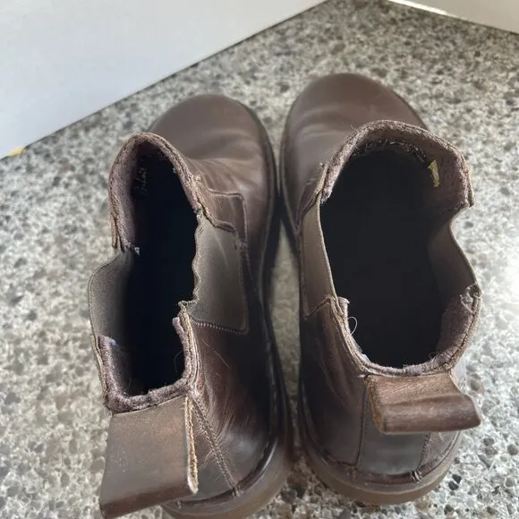 Dr Martens MILTON Brown Leather Chelsea Slip On Ankle Boots Mens 10 Womens 11