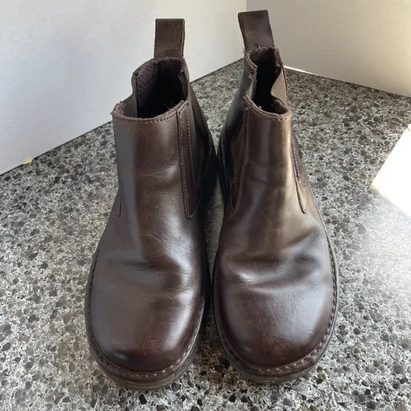Dr Martens MILTON Brown Leather Chelsea Slip On Ankle Boots Mens 10 Womens 11