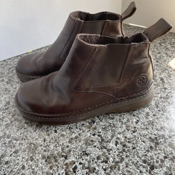 Dr Martens MILTON Brown Leather Chelsea Slip On Ankle Boots Mens 10 Womens 11
