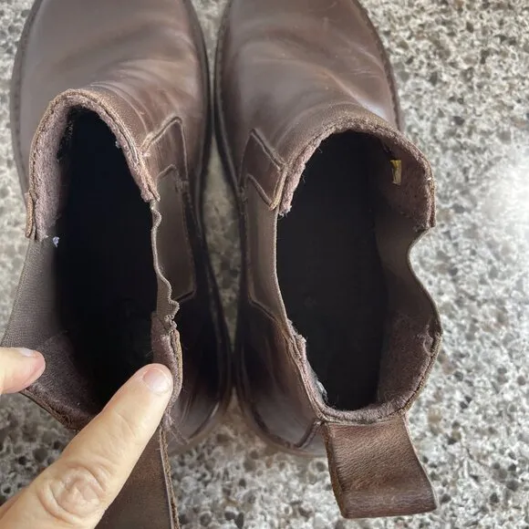 Dr Martens MILTON Brown Leather Chelsea Slip On Ankle Boots Mens 10 Womens 11