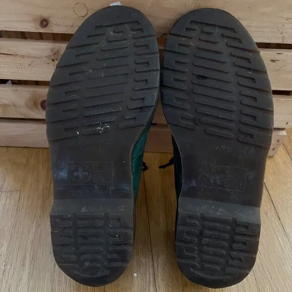 Dr. Martens Size 5 Green Leather The Original Air Cushion Low Top Oxford Shoes