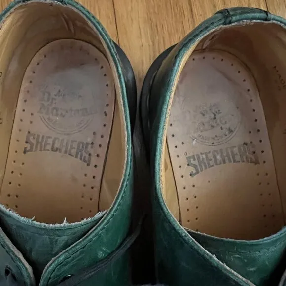 Dr. Martens Size 5 Green Leather The Original Air Cushion Low Top Oxford Shoes