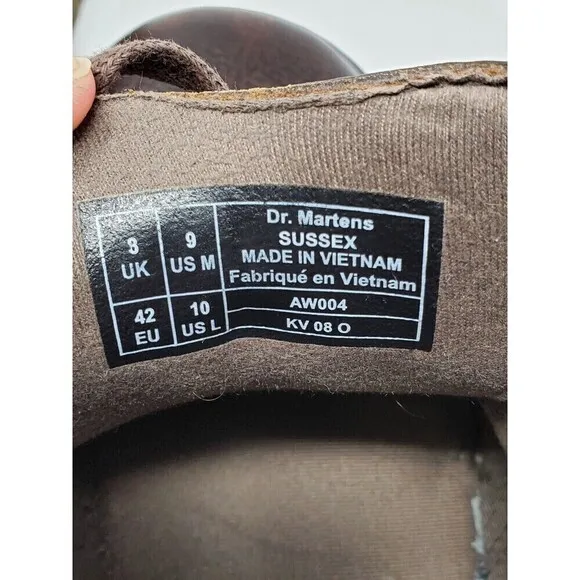 DR. MARTENS SUSSEX AIR WAIR CHUKKA BOOTS BROWN MEN US 9 EU 42 SLIP RESISTANT