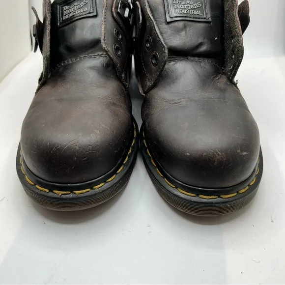 Dr. Martens Sz 9 Men Brown Leather Ankle Work Boots Oxford Lace Up England.