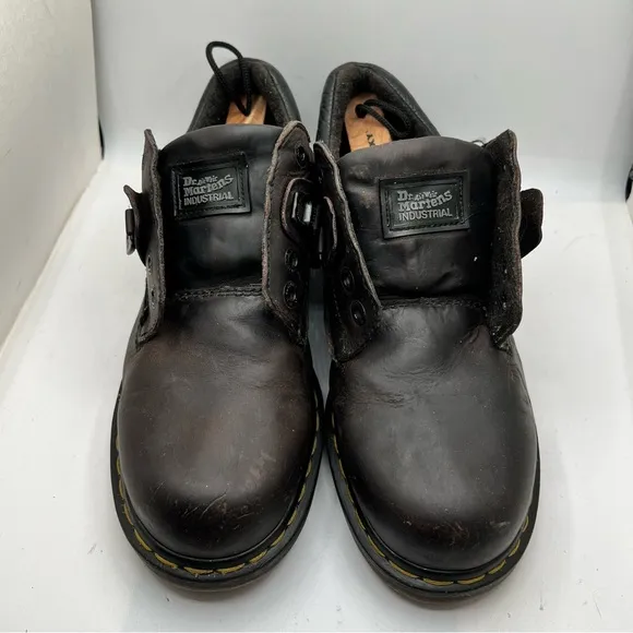 Dr. Martens Sz 9 Men Brown Leather Ankle Work Boots Oxford Lace Up England.