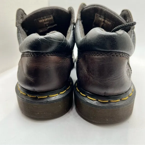 Dr. Martens Sz 9 Men Brown Leather Ankle Work Boots Oxford Lace Up England.