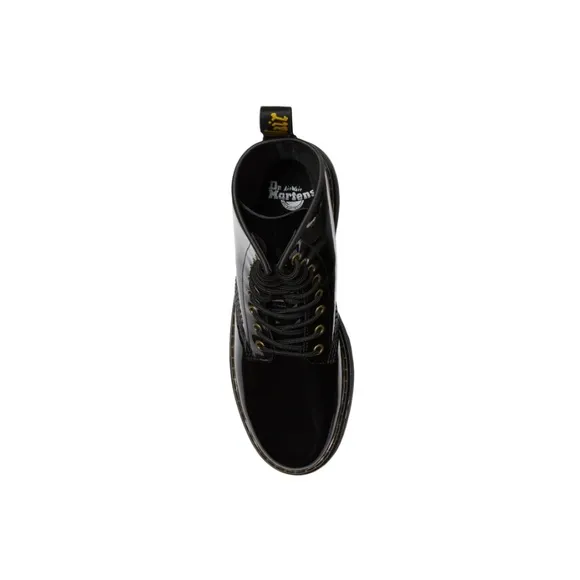 Dr. Martens Unisex Patent Leather Zavala Combat Boots in Black