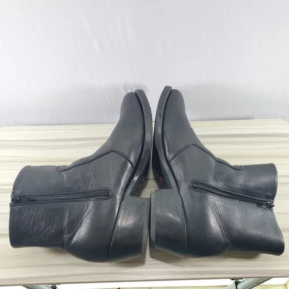 Durango 10 EE TR820 Black Leather 7&quot; Side Zip Boots Men Western Boot Shorty Wide