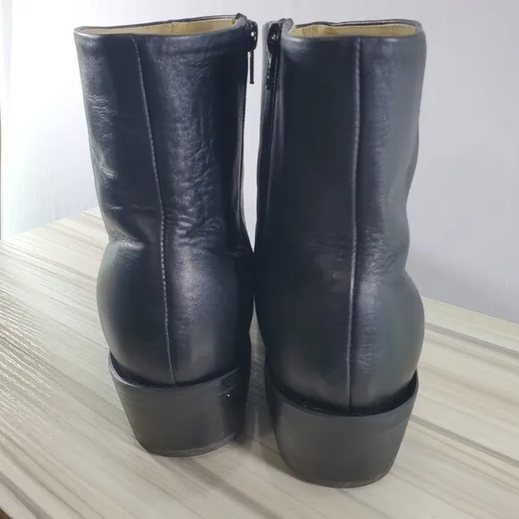 Durango 10 EE TR820 Black Leather 7&quot; Side Zip Boots Men Western Boot Shorty Wide