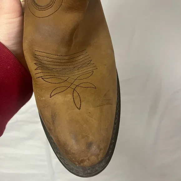 Durango Men’s Western Brown Leather Pull‎ On round Toe Boots- Size 10.5