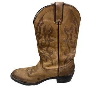 Durango Men’s Western Brown Leather Pull‎ On round Toe Boots- Size 10.5