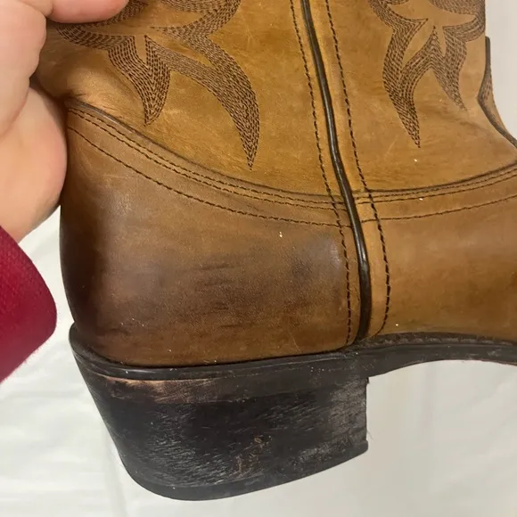 Durango Men’s Western Brown Leather Pull‎ On round Toe Boots- Size 10.5