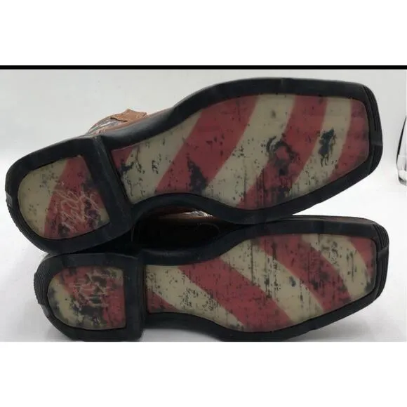 Durango RD4414 Lady Rebel Patriotic Flag Western Boots - Brown - (10 W) (8M)