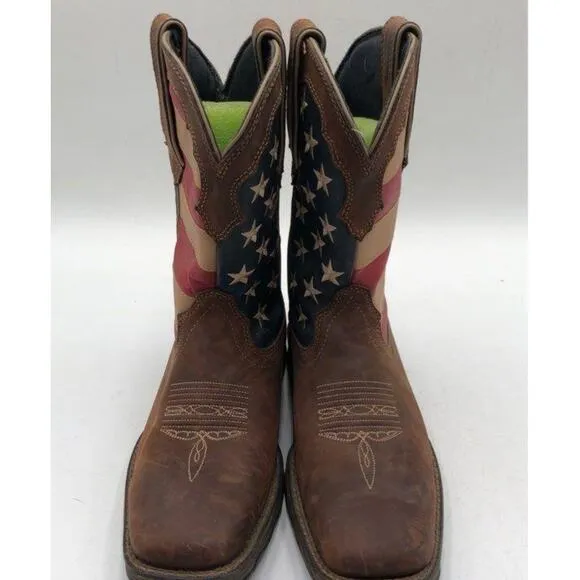 Durango RD4414 Lady Rebel Patriotic Flag Western Boots - Brown - (10 W) (8M)