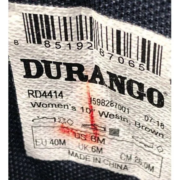 Durango RD4414 Lady Rebel Patriotic Flag Western Boots - Brown - (10 W) (8M)